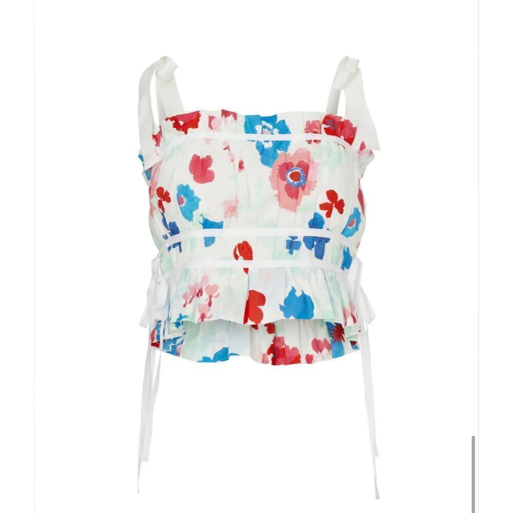 B13 Peter Som‎ Floral Smocked Top Womens 6 Swiftie Lover Coquette Cottagecore